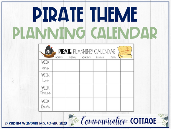 Pirate Theme Planning Calendar