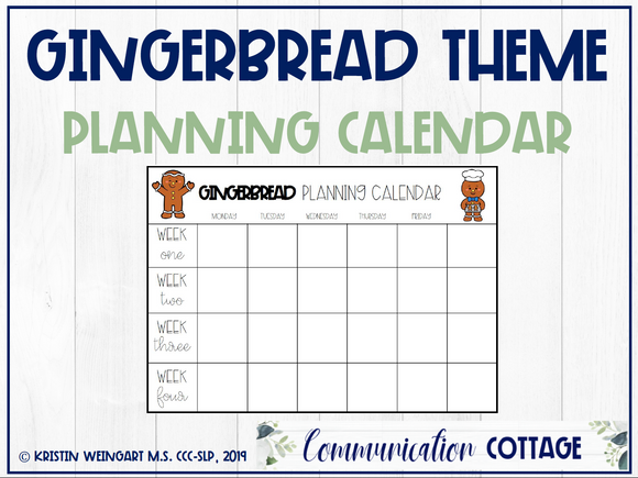 Gingerbread Planning Calendar