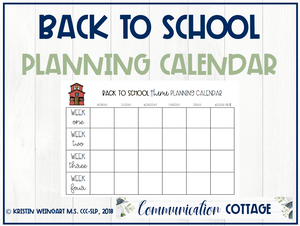 Back to School Planning Calendar