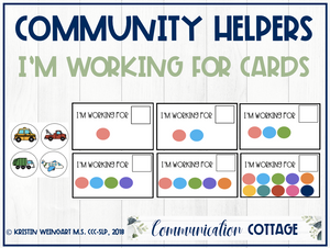 Community Helpers: I'm Working For Cards