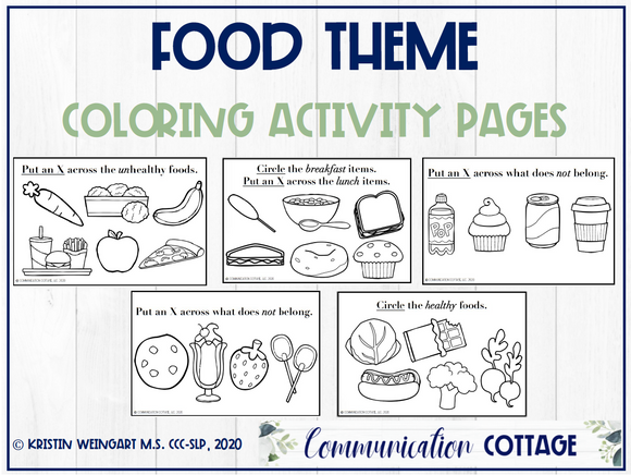 Food Activity Pages