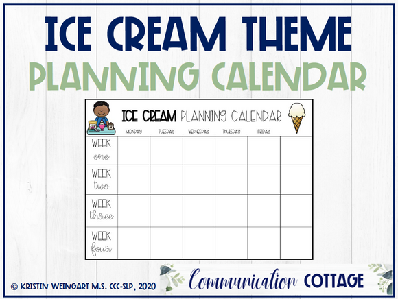 Ice Cream Planning Calendar