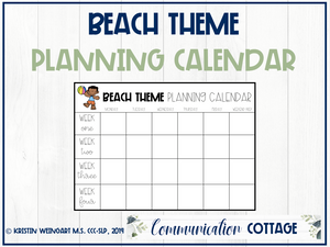 Beach Planning Calendar