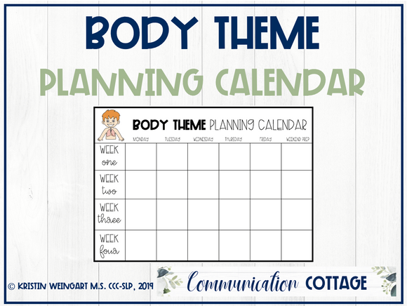 Body Theme Planning Calendar