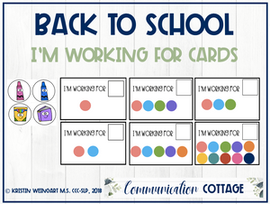 Back to School: I'm Working for Cards