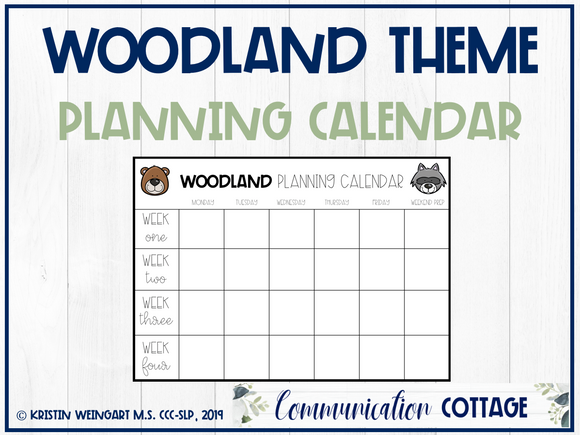 Woodland Planning Calendar