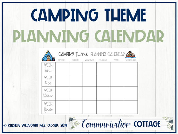 Camping Planning Calendar