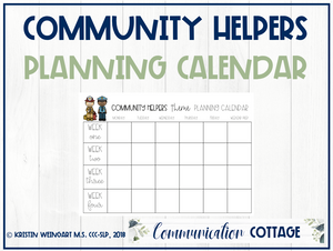 Community Helpers: Planning Calendar