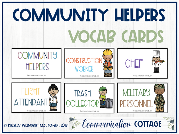 Community Helpers Vocabulary Cards