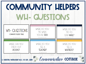 Community Helpers: Wh- Question Cards