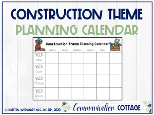 Construction Theme Planning Calendar