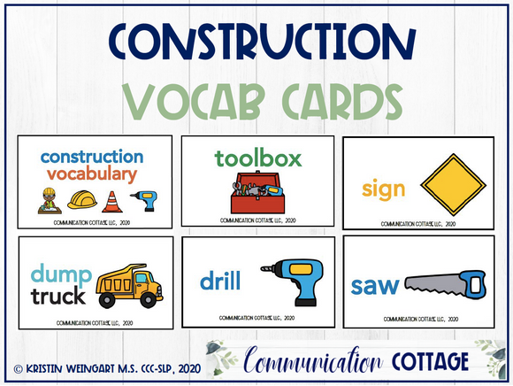 Construction Vocabulary Cards