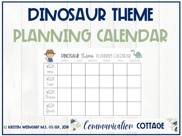 Dinosaur Planning Calendar