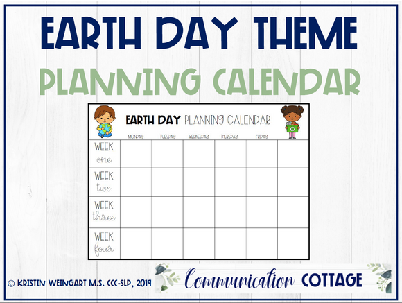 Earth Day Planning Calendar