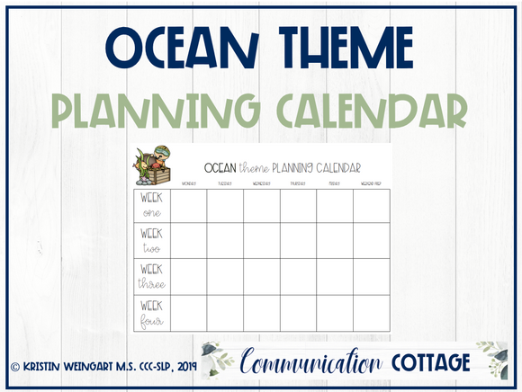 Ocean Planning Calendar