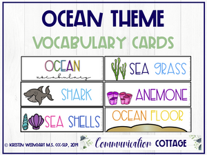 Ocean Vocabulary Cards