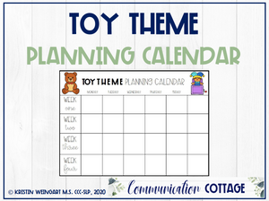 Toy Planning Calendar