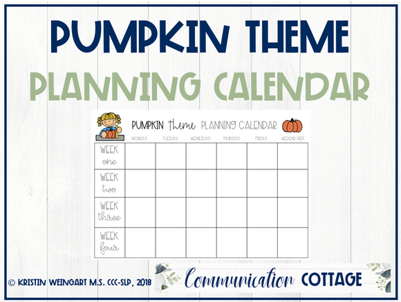 Pumpkin Planning Calendar