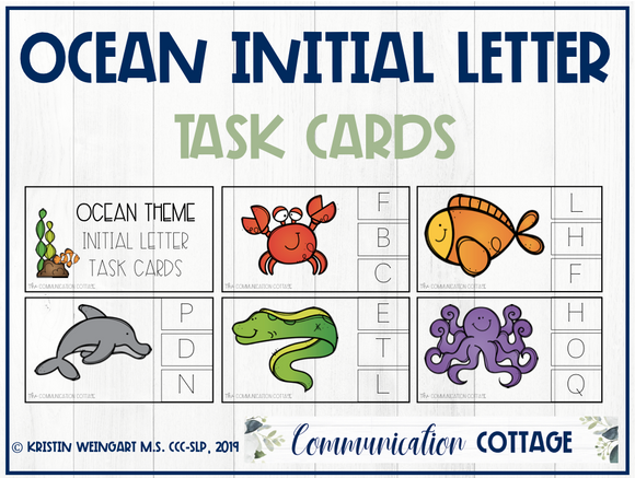 Ocean Initial Letter Task Cards
