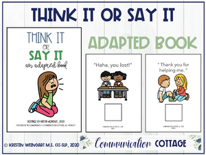 Think It or Say It: Adapted Book