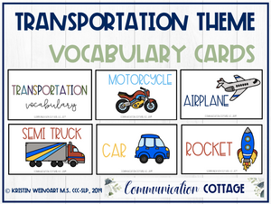 Transportation Vocabulary Cards