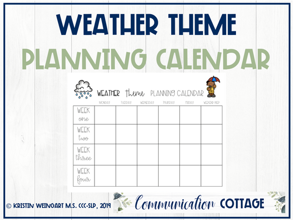 Weather Planning Calendar