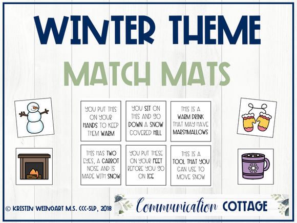 Winter Activities Match Mat