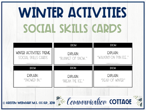 Winter Activities Social Skills Cards