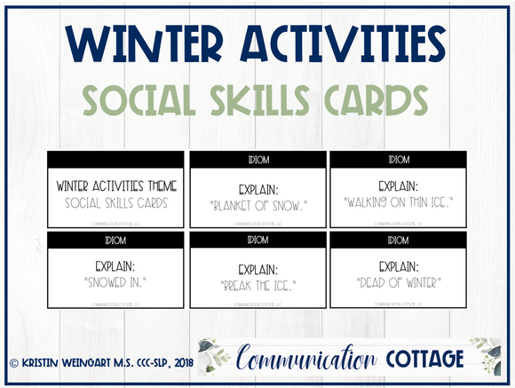 Winter Activities Social Skills Cards