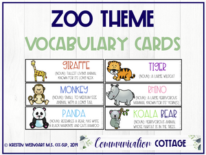 Zoo Vocabulary Cards